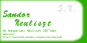 sandor neuliszt business card